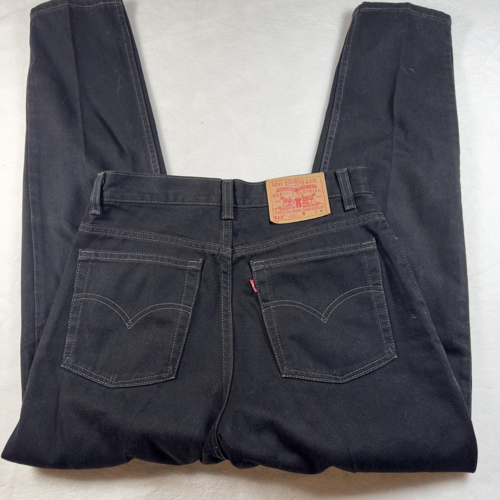 Vintage Levis 512 Jeans Womens 10 Black Slim Fit Tapered Leg Denim USA 80s‎